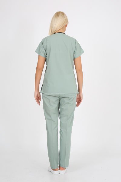 Doktor Hemşire Forması  Limon Küfü Scrubs Takım Terikoton Limon Küfü - XL