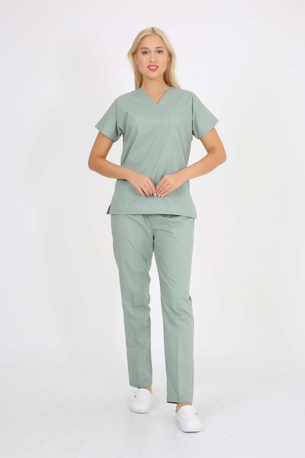 Doktor Hemşire Forması  Limon Küfü Scrubs Takım Terikoton Limon Küfü - XL