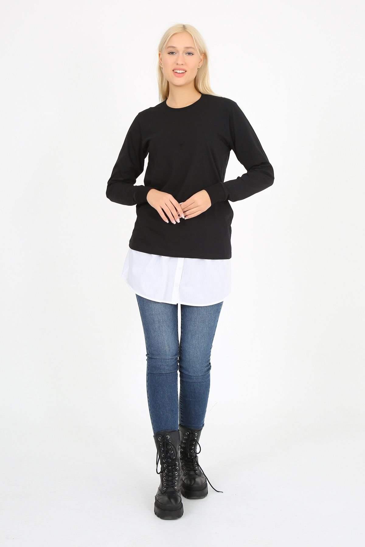 Gömlek Etek İçlik Beyaz Beli Lastikli Gömlek Etek Kurtarıcı İçlik Beyaz - L