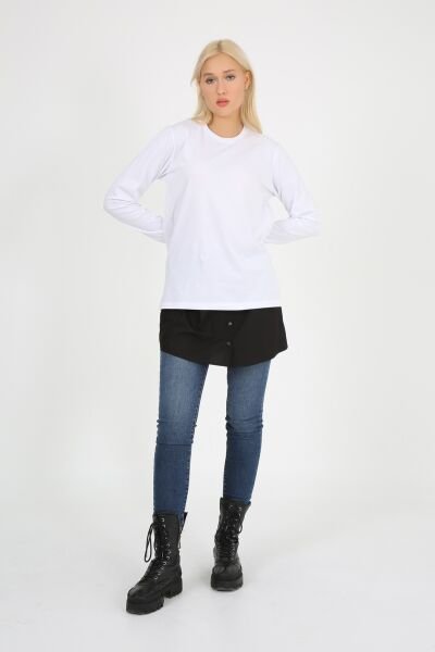 Gömlek Etek İçlik Siyah Beli Lastikli Gömlek Etek Kurtarıcı İçlik Siyah - XL